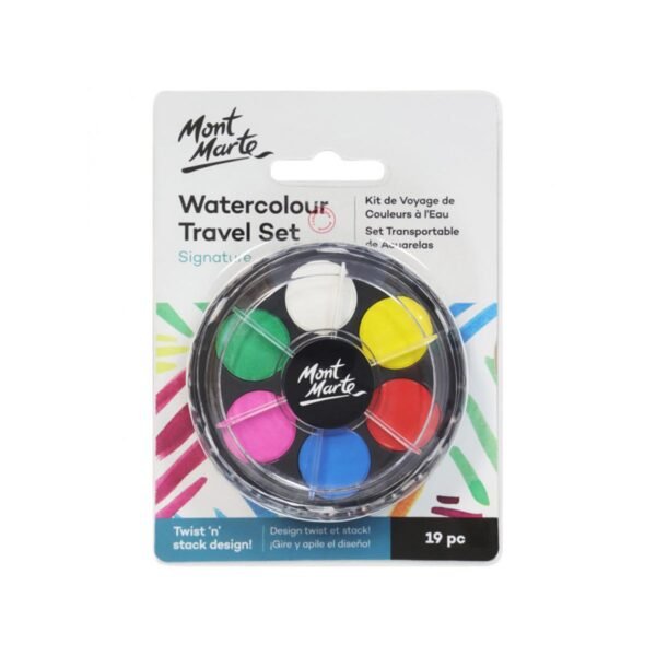 mont marte watercolour travel set signature 19pc