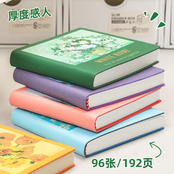 Oil painting notebook mini travel stamp book punch card collection book square blank notebook portable notebook