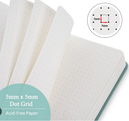 papertree doted note book & grid note book a5 size black cover