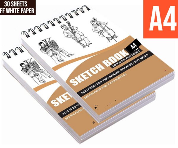 papertree top spiral bound sketchpad for artists | sketching and drawing acid free paper for doodling a4 size