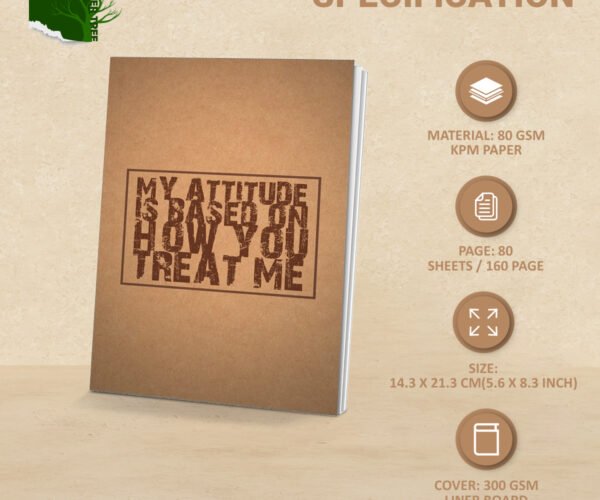 papertree vintage a5 notebook sketchbook drawing sketchpad (my attitude.....)