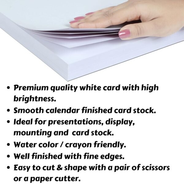 Premium Quality White Art Card With White Brightness 250gsm A4 | Pack of 10 Pcs
