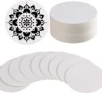 round canvas paper for water acrylic and oil color 10 sheets, round mandala art card white