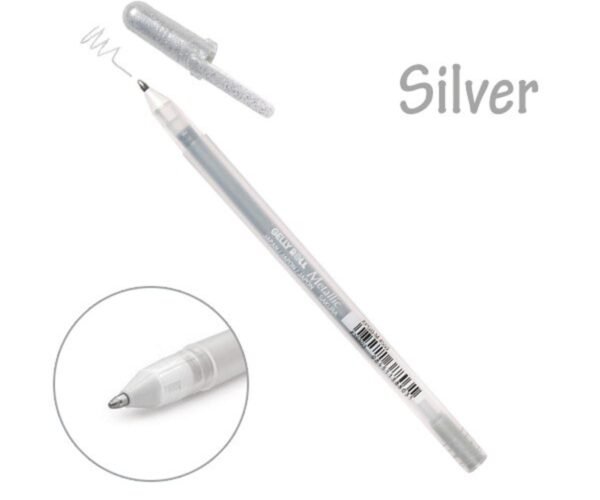 silver ink gelly roll pen | 0.7 mm fine point pens for black paper, drawing, illustration, card making