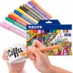 sta acrylic paint marker pens 12 colors art permanent markers for diy glass, ceramic, rock, wood, canvas, metal, fabric, highly pigmented acrylic pens great for beginners, hobbyists & professional art