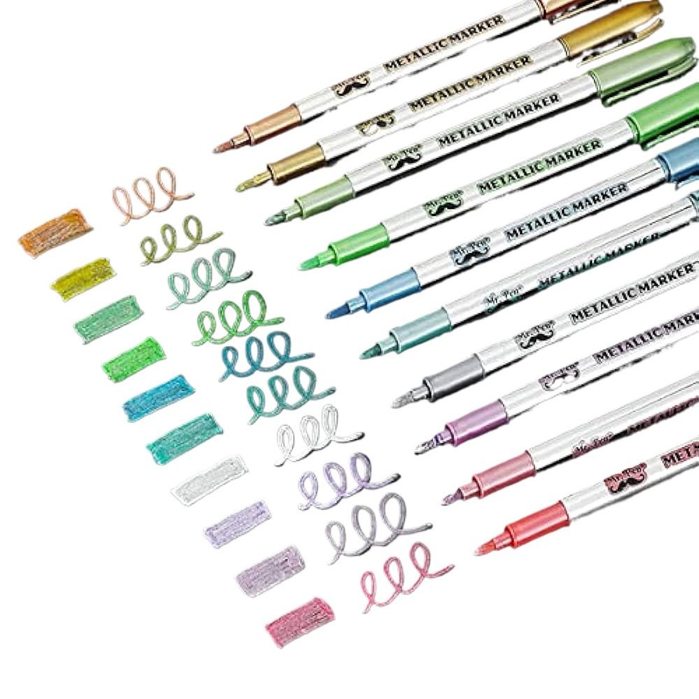 sta pen metallic painting pen set of 10 pcs art fine tip colored pen supplies painting marker for artists watercolor sketching coloring