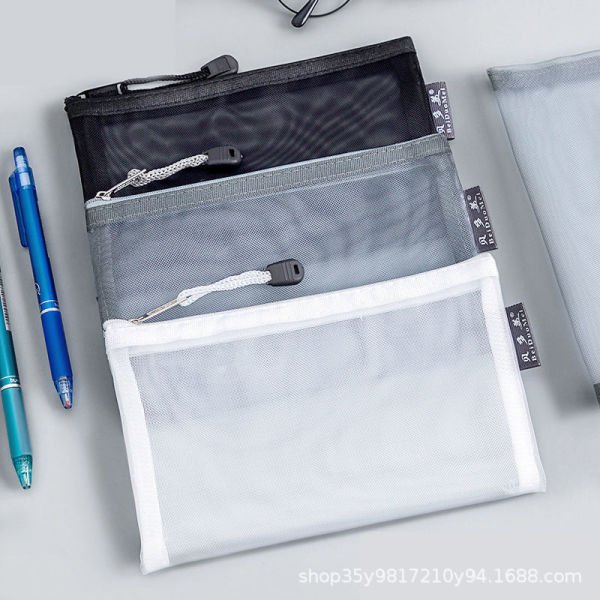 Transparent Pencil Net Bag - Ash