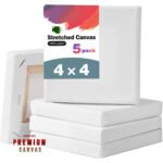 white premium canvas 4x4 inch 5 pcs