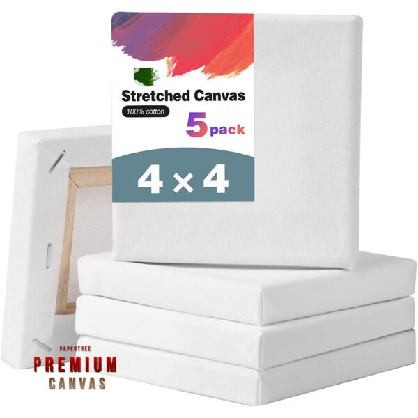 white premium canvas 4x4 inch 5 pcs
