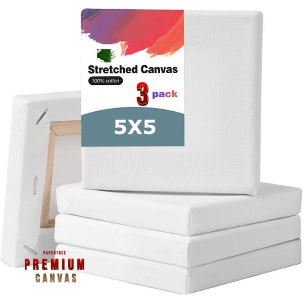white premium canvas 5x5 inch pack of 3 pcs