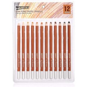 worison artist skin tone pastel pencil pack of 12 pcs