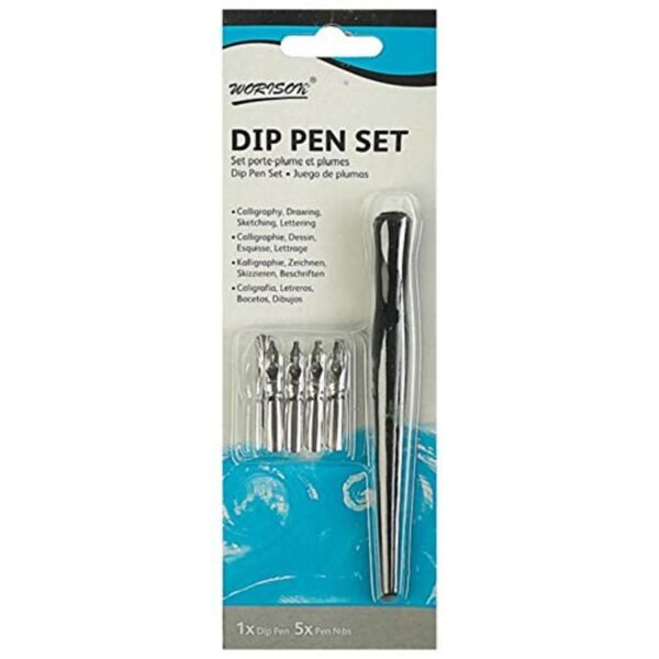 worison dip pen set with 5 different steel nibs for calligraphy & dip pen writing