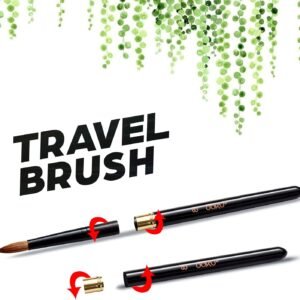 1 pc paint brushes | travel watercolor brush with reversible cap | premium fine paint brush for watercolor, gouache, acrylic, pocket brush brush no.8