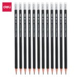 deli e38029n black triangular pencil hb