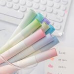4pcs/set kawaii marker pens cute highlighter diy spot liner drawing painting markers school office supplies blue