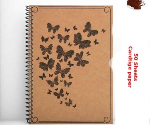 papertree side spiral sketch note book fountain pen friendly hand note book(butterfly)