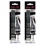 artline charcoal pencils pack of 3 hard, medium and soft | for artists in drawing and sketching