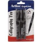 artline ergoline calligraphy pen with 3 nib sizes black color set of 3 pens