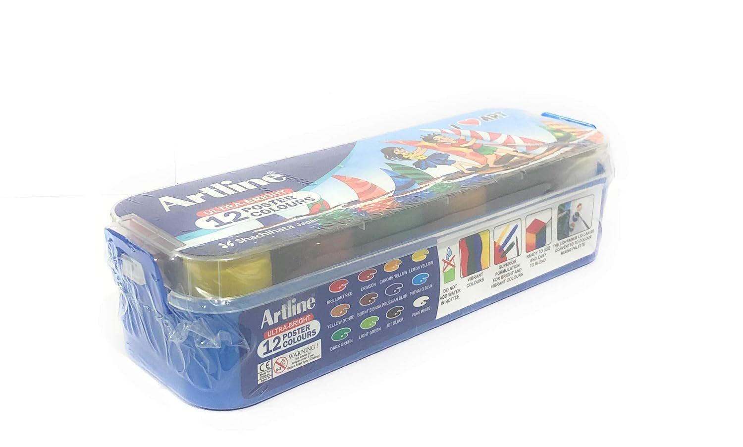 artline ultra bright poster colour set of 12 shades (multi colour) artline ultra bright poster colour set of 12 shades (multi colour)