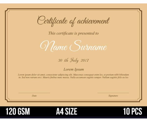 brown kraft certificate paper a4 size 120 gsm 20 pcs