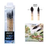 brustro artists' natural hair mop brush set of 4 (0, 2, 4, 8)