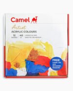 camel artist acrylic colours 12 shades 40ml with gel medium and retarder
