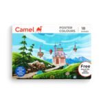 camel poster color pack of 18 shade bottles 10ml each, 1 palette, 1 brush