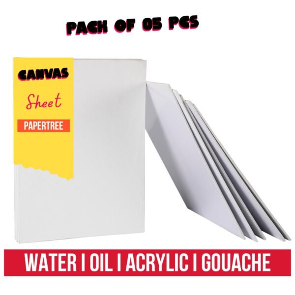 canvas paper sheet for acrylic water oil and gouache paint 5 pcs