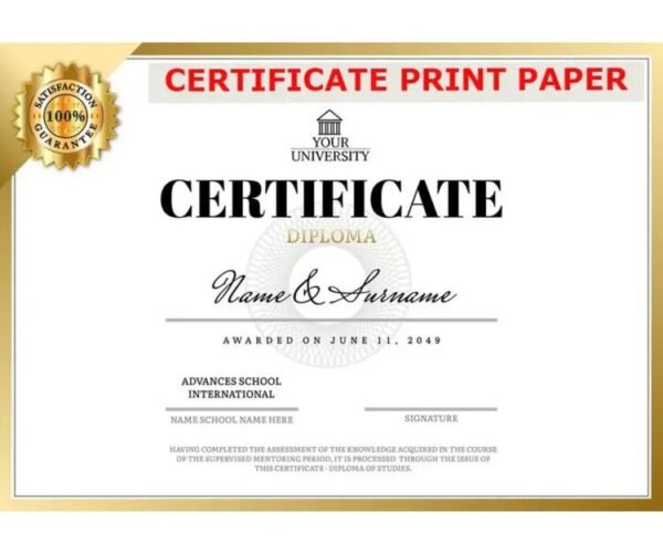 certificate print paper (160gsm glossy a4) 10 pcs