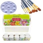 combo acrylic paint color and brush set 10 pcs color