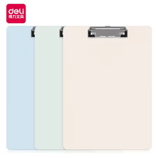 deli 72641 clip bord exam clip a4 size random color cream