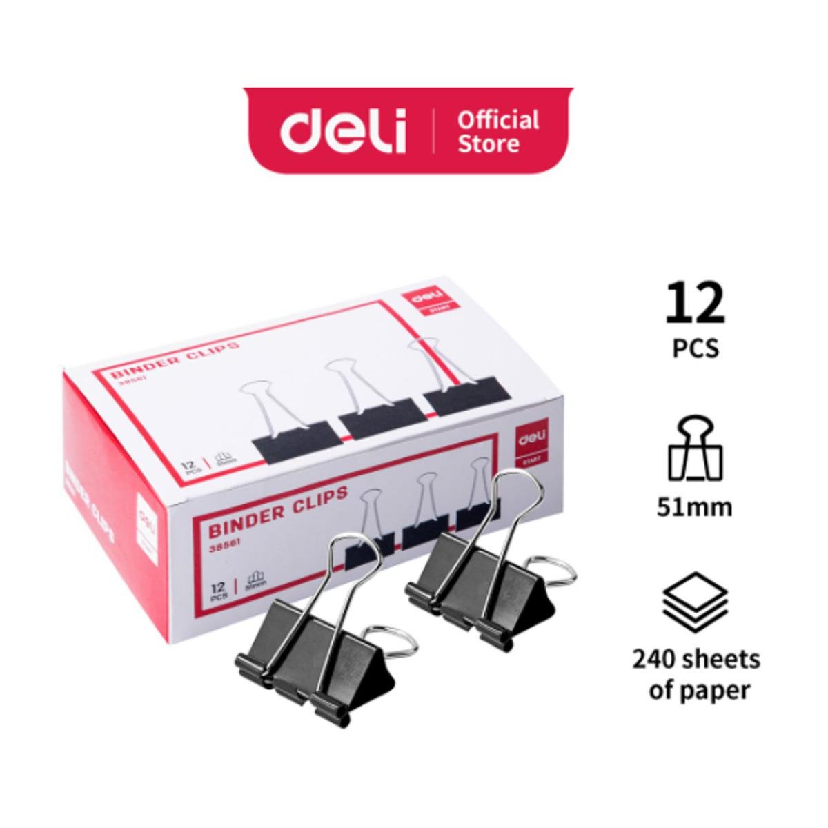 deli e38561 effortless binder clip 51mm deli e38561 effortless binder clip 51mm