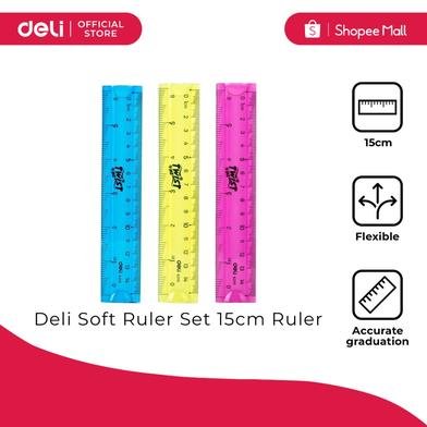 deli e6205 flexible ruler (assorted) (1 pcs) blue