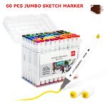 deli e70803 60 markers sets 60 colors sketching markers double head alcohol based pen art school supplies drawing set for artist