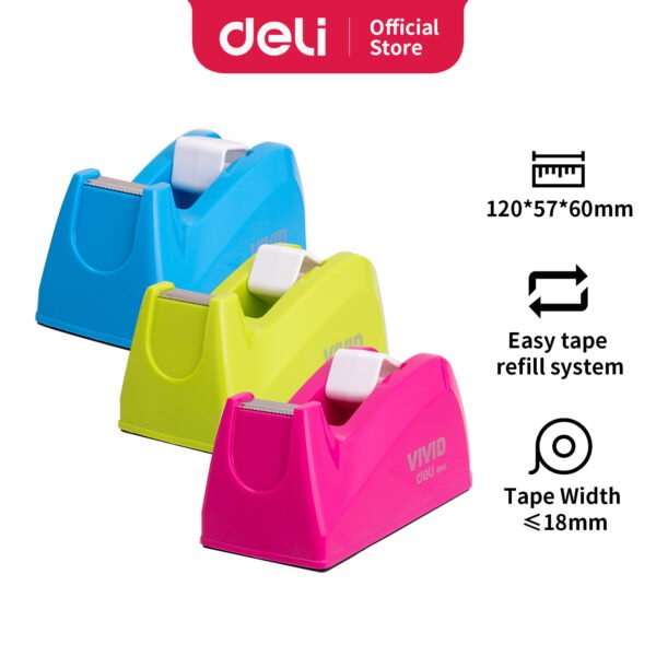 deli e814a tape dispenser vivid design pink