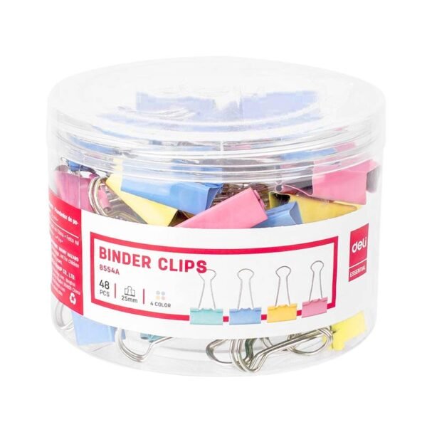 deli e8554a binder clips 25mm, assorted