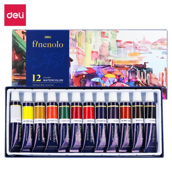 deli ec19 12 finenolo watercolor 12ml 12 color