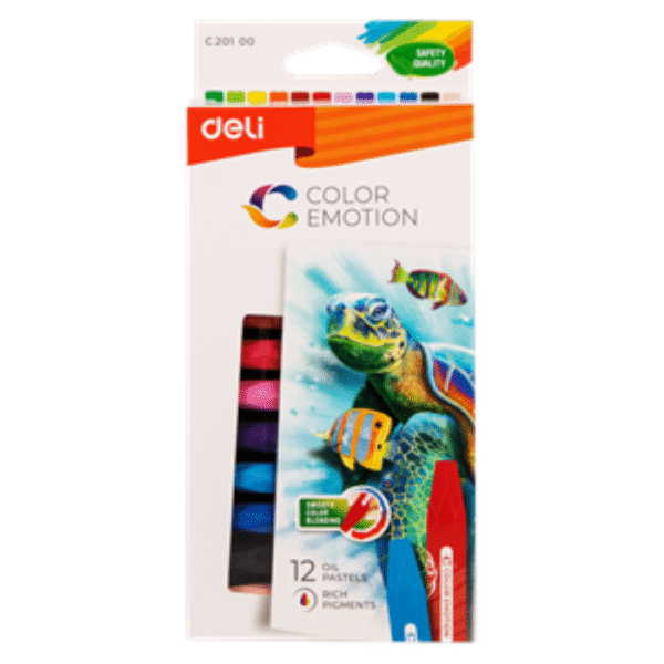 deli ec20100 oil pastel 12 colors