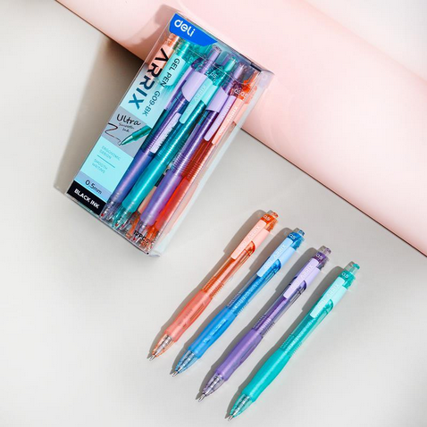 deli eg09 bk retractable gel pen 0.5mm (black) 01 pcs blue
