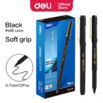deli eg84 bk gel pen black ink 12 pcs
