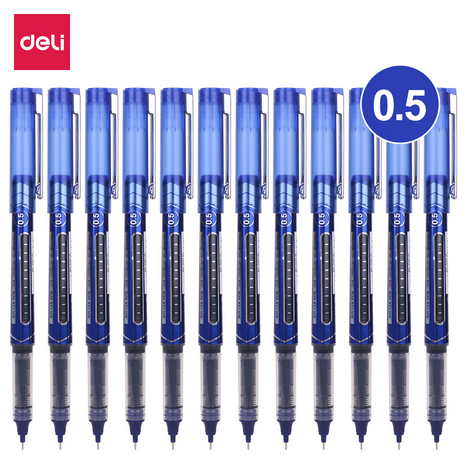 deli eq20230 mate roller pen 0.5mm blue 12 pcs