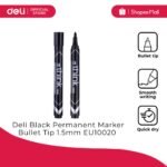 deli eu10020 permanent marker (black) 7 pcs