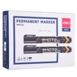 deli eu10220 permanent marker black 12 pcs