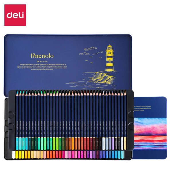 deli finalino water color pencil 72 colored wooden pencil colored pencil iron box painting artistic supplies for school drawing pencil set