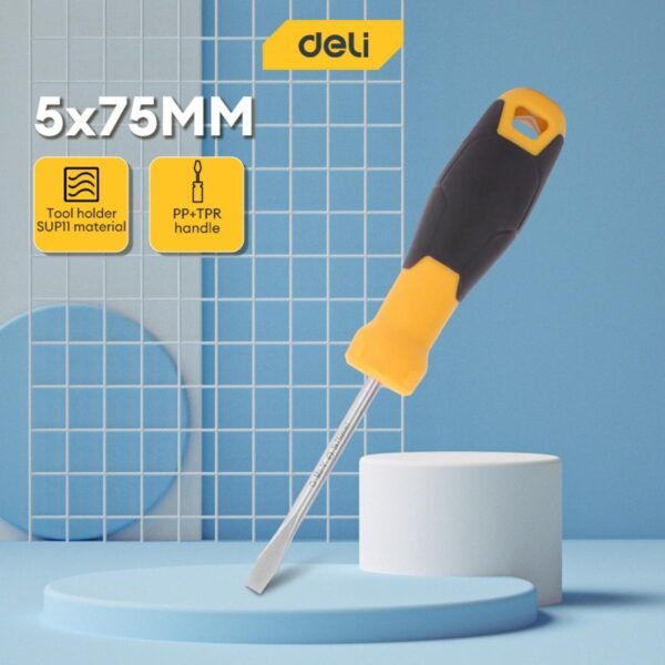 deli tools edl6350751 slotted screwdriver with tpr handle