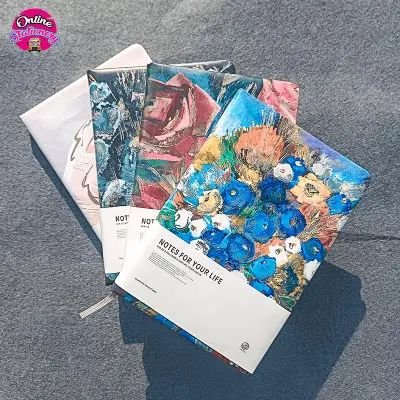 dicai multi glitter brush print notr book a5 size