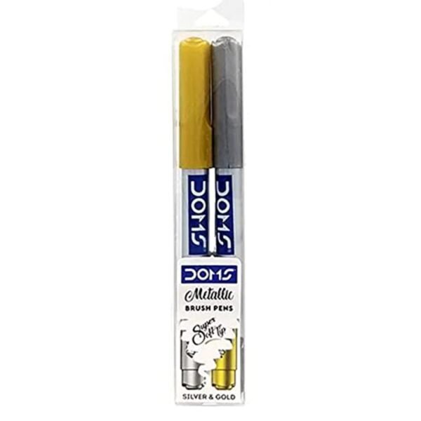 doms metalic brush pens silver & gold
