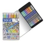 doms metallic marker pens 10 shades flat tin box