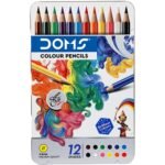 doms super soft 12 colour pencil (flat tin box)