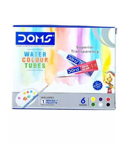 doms water colour tube 12 color & 6 color 5ml (new paper packaging) 6 shade